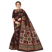 TAMAIRA FASHION Womens Plain Weave Pure Cotton Saree Without Blouse Piece(AB7_DarkChocolate)