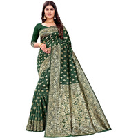 Sugathari Womens Banarasi Saree Pure Kanjivaram Silk Saree Soft new ladies 2023 Design Wear Pattu Sarees Latest Cotton Party Sari collections With Blouse Piece for Wedding sadi (PARI S-1 GREEN)