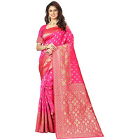 Sugathari Womens Banarasi Saree Pure Kanjivaram Silk Saree Soft new ladies 2023 Design Wear Pattu Sarees Latest Cotton Party Sari collections With Blouse Piece for Wedding sadi (PARI 73 PINK)