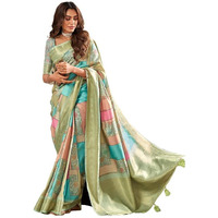 SIRIL Womens Jacquard Silk Saree with Unstitched Blouse Piece (3294S1047_Light Green)