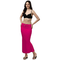 WOO THING Lycra Fishcut Saree Shapewear Stretchable Petticoat for Women Shapewear Dress for Saree (M, Pink)
