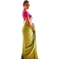 C J Enterprise Womens Pure Soft Kanjivaram Silk Saree for Wedding Kanchipuram Pattu Sarees Banarasi Cotton Latest Sari With Blouse Piece Design Wear ladies new sadi 2023 Party 2024 (BS17 Green)