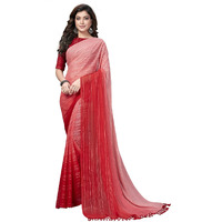 Pratham Blue Womens Silk Saree With Blouse Piece (PB-231_Pink and Red)