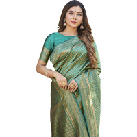Glory Sarees Womens Banarasi Silk Saree With Blouse Piece (Banarasi_Saree134_Rama)