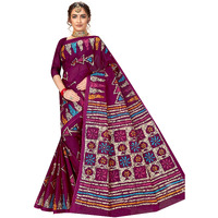 TAMAIRA FASHION Womens Plain Weave Pure Cotton Saree Without Blouse Piece(AB7_Magenta)