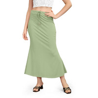 WOO THING Lycra Fishcut Saree Shapewear Stretchable Petticoat for Women Shapewear Dress for Saree (M, Light Green)