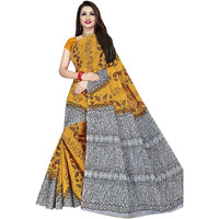 TAMAIRA FASHION Womens Plain Weave Pure Cotton Saree Without Blouse Piece (AB11_Mustard)