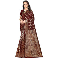 Sugathari Womens Banarasi Saree Pure Kanjivaram Silk Saree Soft new ladies 2023 Design Wear Pattu Sarees Latest Cotton Party Sari collections With Blouse Piece for Wedding sadi (SAM PARI-161 MAROON)