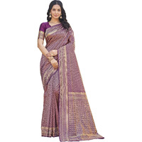 Glory Sarees Womens Banarasi Silk Saree With Blouse Piece (Banarasi_Saree134_Wine)