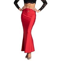 BENE DE Womens 4Way Spandex Blend Saree Shapewear Petticoat for Women, Shapers for Womens Sarees (Red - Medium)