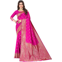 C J Enterprise Womens Pure Kanjivaram Silk Saree Soft Banarasi Design Wear Kanchipuram Pattu Sarees Latest Party Cotton Sari collections With Blouse Piece for Wedding sadi 2024 2023 (Pari159 Rani)