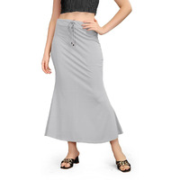 WOO THING Lycra Fishcut Saree Shapewear Stretchable Petticoat for Women Shapewear Dress for Saree (M, Grey)