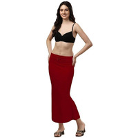 WOO THING Lycra Fishcut Saree Shapewear Stretchable Petticoat for Women Shapewear Dress for Saree (XL, Maroon)