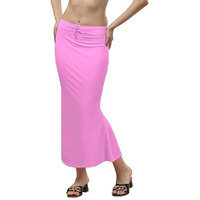 WOO THING Lycra Fishcut Saree Shapewear Stretchable Petticoat for Women Shapewear Dress for Saree (XL, Baby Pink)