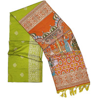 NK Textiles Womens Bride Groom Butta Design Woven with Heavy Pallu Handloom Raw Silk Saree with Tassels (25 COLORS & DESIGNS)