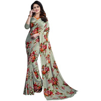 Mermaid Ocean Womens Georgette Saree With Blouse Piece (ME0213_Pista)