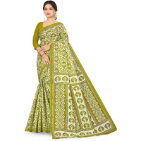 TAMAIRA FASHION Womens Plain Weave Pure Cotton Saree Without Blouse Piece(2479_Green)