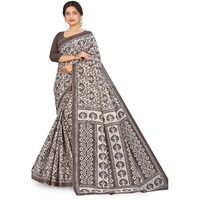 TAMAIRA FASHION Womens Plain Weave Pure Cotton Saree Without Blouse Piece(2479_Grey)