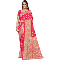 Glory Sarees Womens Banarasi Silk Saree With Blouse Piece (Banarasi_Saree131_Rani)