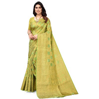 SERONA FABRICS Womens Banarasi Silk Embroidered Work Saree With Blouse Piece