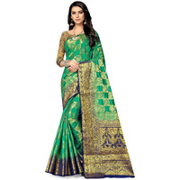 SERONA FABRICS Womens Banarasi Art Silk Saree With Blouse Piece (SERONA683__Green)
