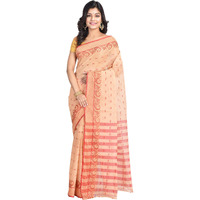 Raj Sarees Womens Cotton Tant Saree with Blouse Piece (BiscuitOff-White)