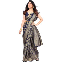 Sugathari Womens Banarasi Saree Pure Kanjivaram Silk Saree Soft new ladies 2023 Design Wear Pattu Sarees Latest Cotton Party Sari collections With Blouse Piece for Wedding sadi (PARI 161 N BLUE)
