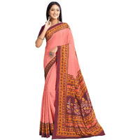 Jaanvi fashion Womens Crepe Saree With Unstitched Blouse Piece(pearl-silk-9006-c)