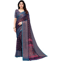 Bee M Pee Designer Banarasi for (Chiffon Brasso Women Sarees Collection_Navy)
