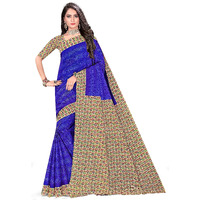 TAMAIRA FASHION Womens Plain Weave Pure Cotton Saree With Blouse Piece(11296_Blue)