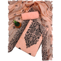 Sidhidata Womens Chanderi Embroidery Work Unstitched Salwar Suit Dress Material With Chanderi Embroidered Dupatta (DM Cobra Orange_Orange_Free Size)