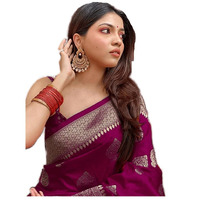 Sidhidata Womens Kanjivaram Soft Silk Saree With Unstitched Blouse Piece (Silk Arrow_Free Size) (Wine)