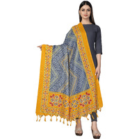 Sidhidata Womens Bandhani Printed Khadi Cotton Silk Dupatta (Dup Bandhej Gold_Gold_2.25 Mtr)