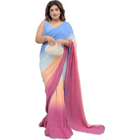 Sidhidata Womens Printed Georgette Saree With Unstitched Blouse Piece (Alia Paddiiing_Multicolour_Free Size)