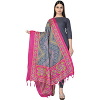 Sidhidata Womens Bandhani Printed Khadi Cotton Silk Dupatta (Dup Bandhej Pink_Pink_2.25 Mtr)