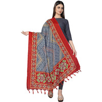 Sidhidata Womens Bandhani Printed Khadi Cotton Silk Dupatta (Dup Bandhej Red_Red_2.25 Mtr)