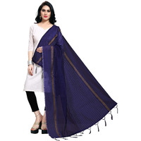 Sidhidata Womens Striped Cotton Dupatta (Dupatta Dabbang Dark Blue_Dark Blue_Free Size)