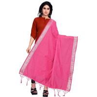 Sidhidata Womens Solid Cotton Dupatta (Dupatta Doby Pink_Pink_2.20 Meters)