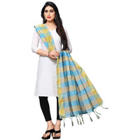 Sidhidata Womens Checkered Cotton Dupatta (Dupatta Chokda Sky Blue_Sky Blue_2.10 Meters)