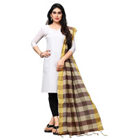 Sidhidata Womens Checkered Cotton Dupatta (Dupatta Chokda Brown_Brown_2.10 Meters)