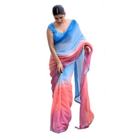 Sidhidata Womens Printed Pure Georgette Saree With Unstitched Blouse Piece (Alia Paddingg_Multicolour_Free Size)