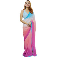 Sidhidata Womens Printed Pure Georgette Saree With Unstitched Blouse Piece (Alia Paddingggg_Multicolour_Free Size)