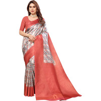 Sidhidata Womens Kanjivaram Banarasi Softy Soft Silk Saree With Unstitched Blouse Piece (Softy) (Red)