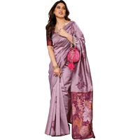 Sidhidata Womens Kanjivaram Banarasi Soft Silk Saree With Unstitched Blouse Piece (Silk Double Flower Onion_Onion_Free Size)