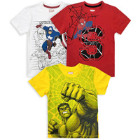 Marvel By Kidsville Boys Cotton Plain Regular Fit T-Shirt (Pack of 3 MC002 Multicolour 2 13-14 Years)