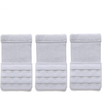 DClub Bra Extender 2 Hook Stretchy Soft and Comfortable Bra Strap Extender for Women in Pregnency or Weight gain. (WHITE 3 PIECES (4 HOOK 4 RAW))