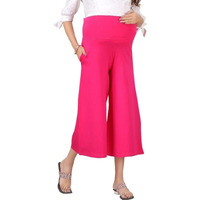 Easy Feed Womens Loose Fit Cotton Maternity Palazzo (PL-PINK-M_Pink_M)