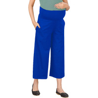 Easy Feed Womens Relaxed Fit Cotton Maternity Palazzo (PL-TOMATO-XL_Blue_Xl)