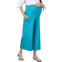 Easy Feed Womens Cotton Lycra Over The Belly Maternity Plazo/Culottes for Pregnant Women for pre & Post Pregnancy (Phiroji) (L)