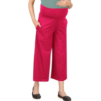 Easy Feed Womens Relaxed Fit Cotton Maternity Palazzo (PL-TOMATO-L_Tomato_L)